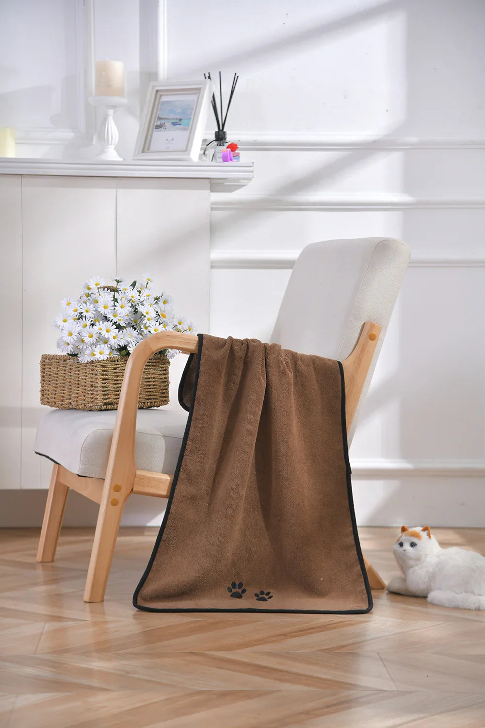 Solid color microfiber dog towel image 3