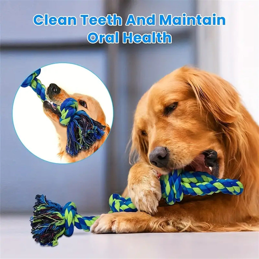 Heavy-Duty Dog Rope Knot Toy for road trip dog enrichment
