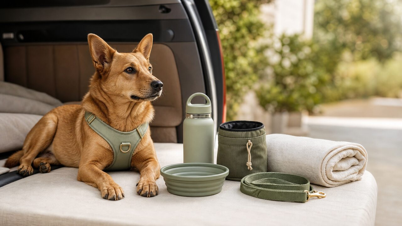 Portable dog water bottle guide image